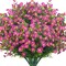 Outdoor Artificial Flowers UV Resistant & Fade Proof, 12 Pack Realistic Fake Flowers for Garden, Patio, Lawn Decor - Weatherproof Plastic Plants (Magenta)